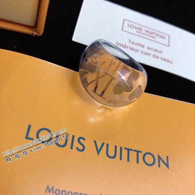 Louis Vuitton新款飾品 路易威登亞克力戒指 LV老花字母透明戒指指環  zglv2181